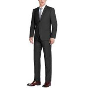 Verno 201-1 Men's Black 2-Piece Single Breasted Notch Lapel Suit New With Tags S